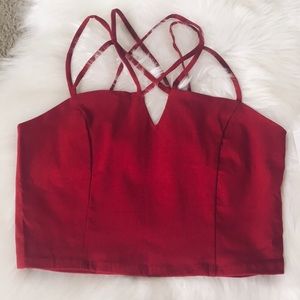 CHARLOTTE RUSSE MULTI STRAP CROP TOP